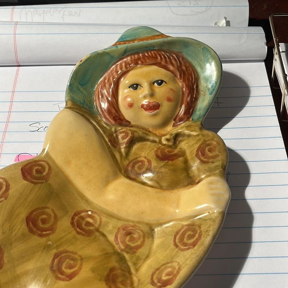 Gorgeous Italian hand-painted spoon spatula holder